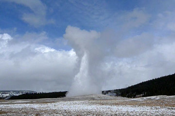 Old Faithful in full eruption*