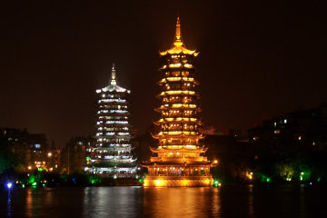 The Sun and Moon Pagodas in Guilin*