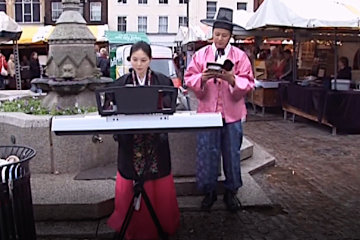 An unusual sight in an English market town*