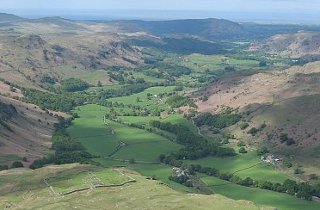 Looking down Hardknott Pass towards the Irish Sea*