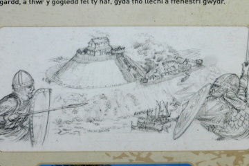 A motte and bailey castle*