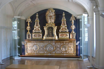 The silver shrine preserves a fragment of St Boniface' skull*